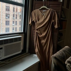 Tan color dress from Zara size L midi